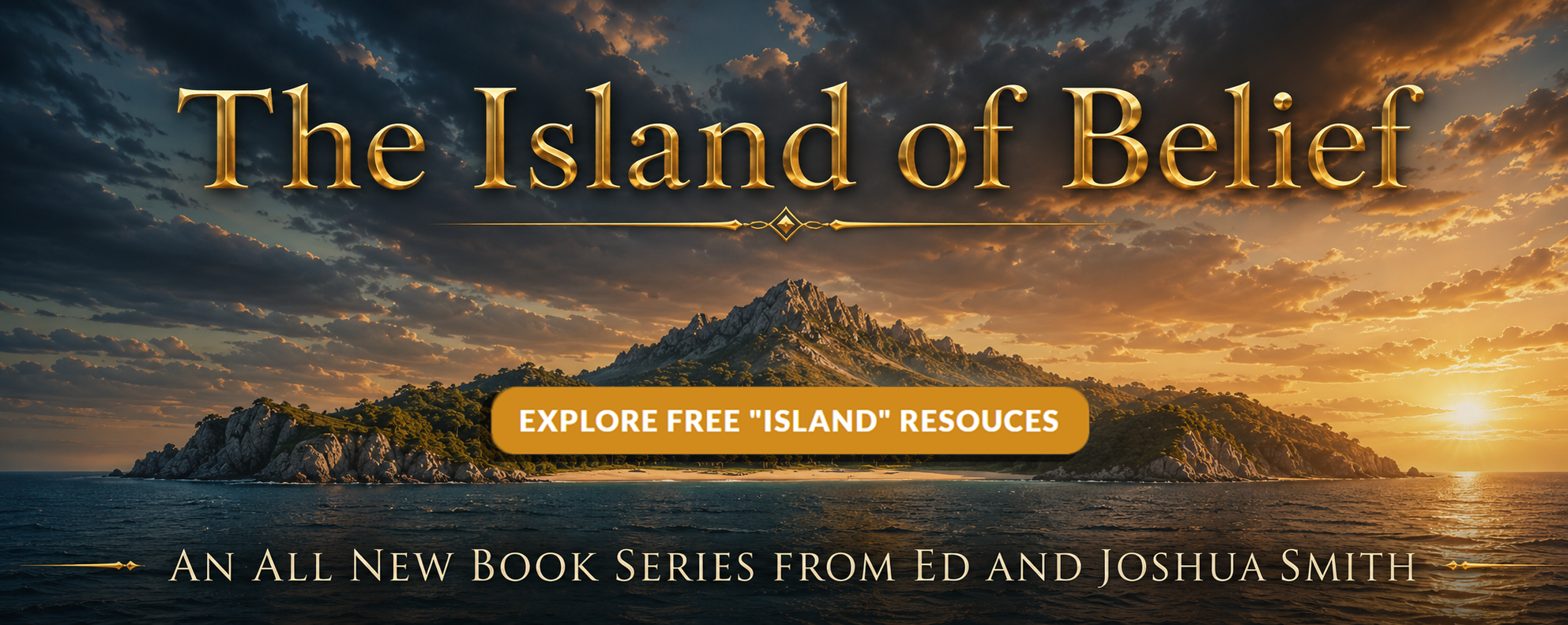 Island of Belief Page Banner with Button